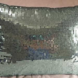 Aqua Sequined Pillow